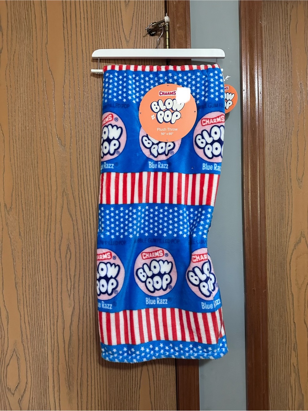 Charms Blow Pop Blue Razz Plush Throw Blanket